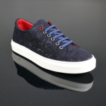Apollo L066 'Midnight' Floral embossed suede sneaker