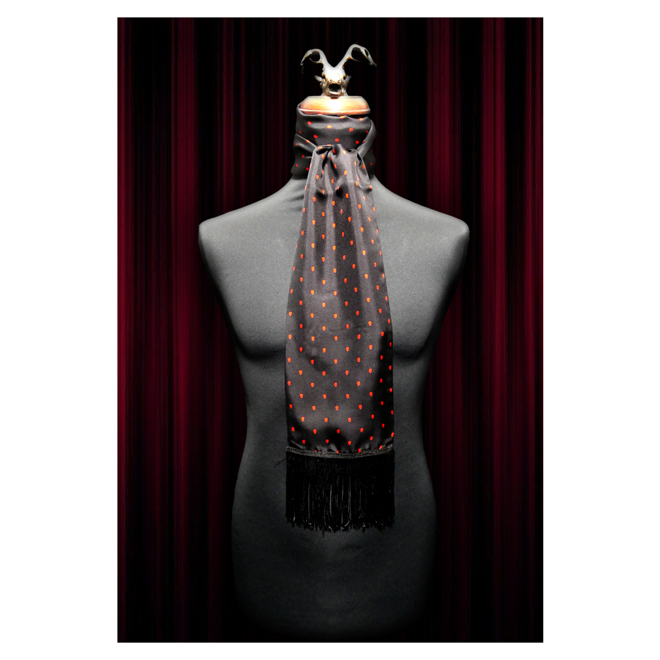 Black/Red Polka Skull Scarf and Pocket Square Set