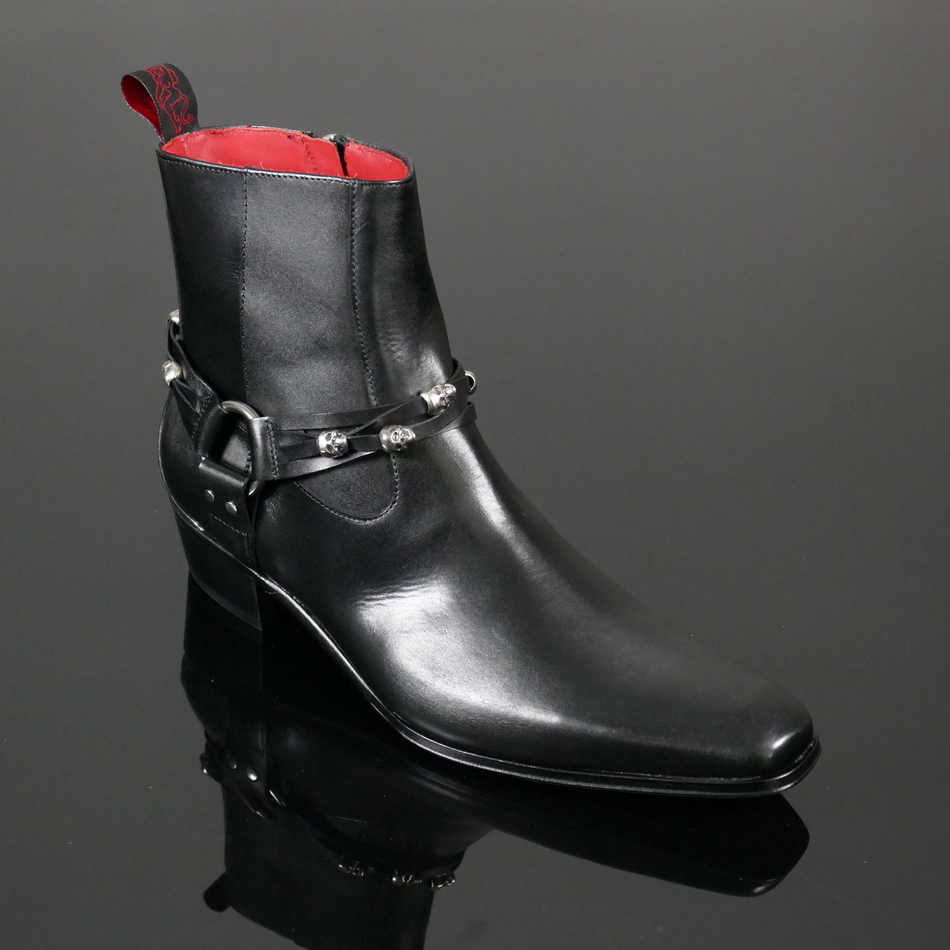 Carlito K978 'Wild Side' Skull charm harness zip boot
