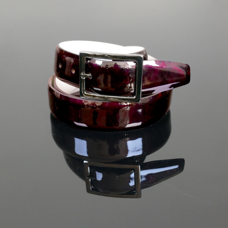 Claudio Spatalato Patent Burgundy belt