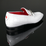 'Club Montepulciano' - White Croc Hancuff Loafer
