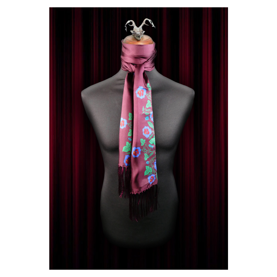 Mutant Ivy Scarf and Pocket Square Set - Plum