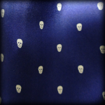 Navy Polka Skull Scarf and Pocket Square Set