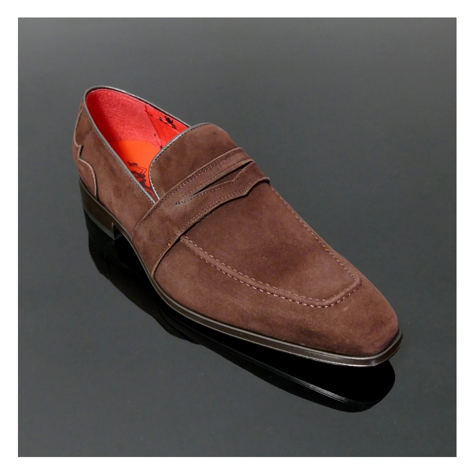 Soprano K630 'D'elegance' Brown Suede Saddle slip on