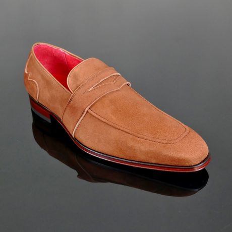 Soprano K630 'D'elegance' Tan Suede Saddle slip on