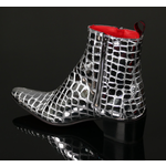 Sylvian J984 'Feline' - Mirror Crocodile Effect Vegan Leather Boot