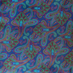 The Beatles - Navy Beetle print Silk - Wool backed scarf