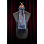 The Beatles - Navy Beetle print Silk - Wool backed scarf